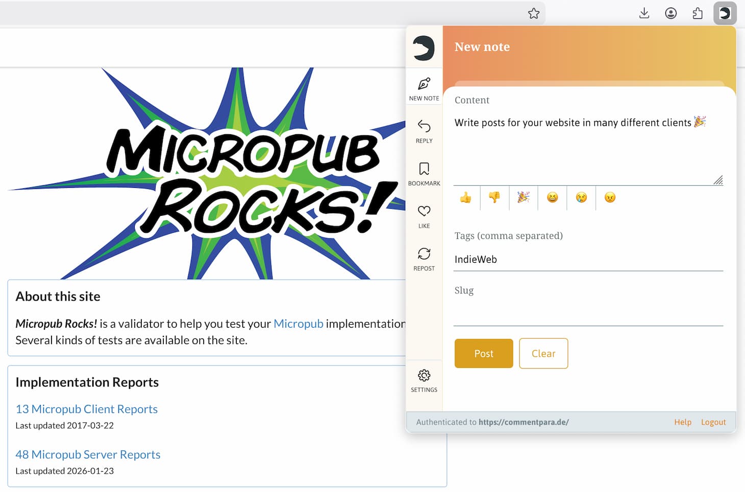 Omnibear popup window open